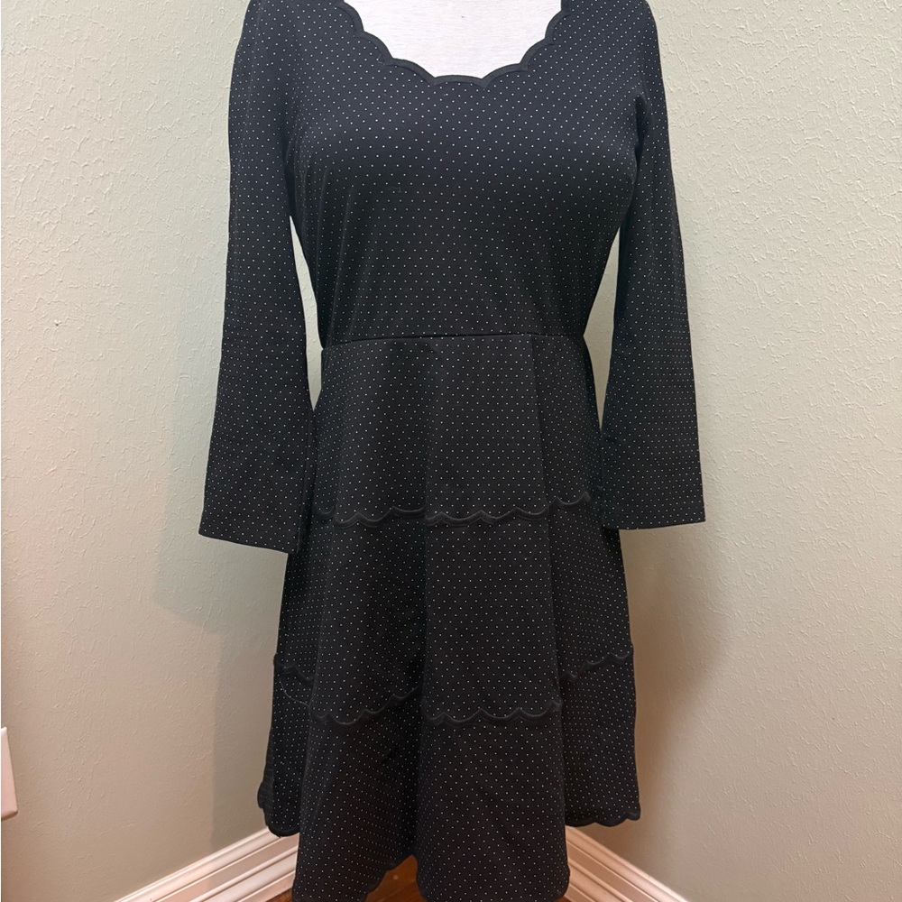 Elegant Black Scalloped Dress